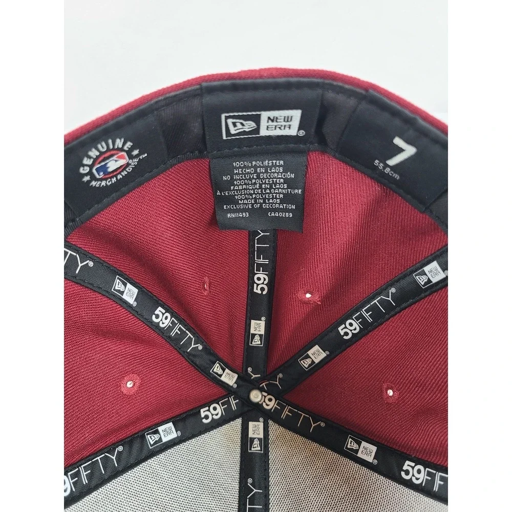 New Era 59FIFTY Los Angeles Dodgers Fitted Hat Size 7‎ Red Cap Baseball Team MLB